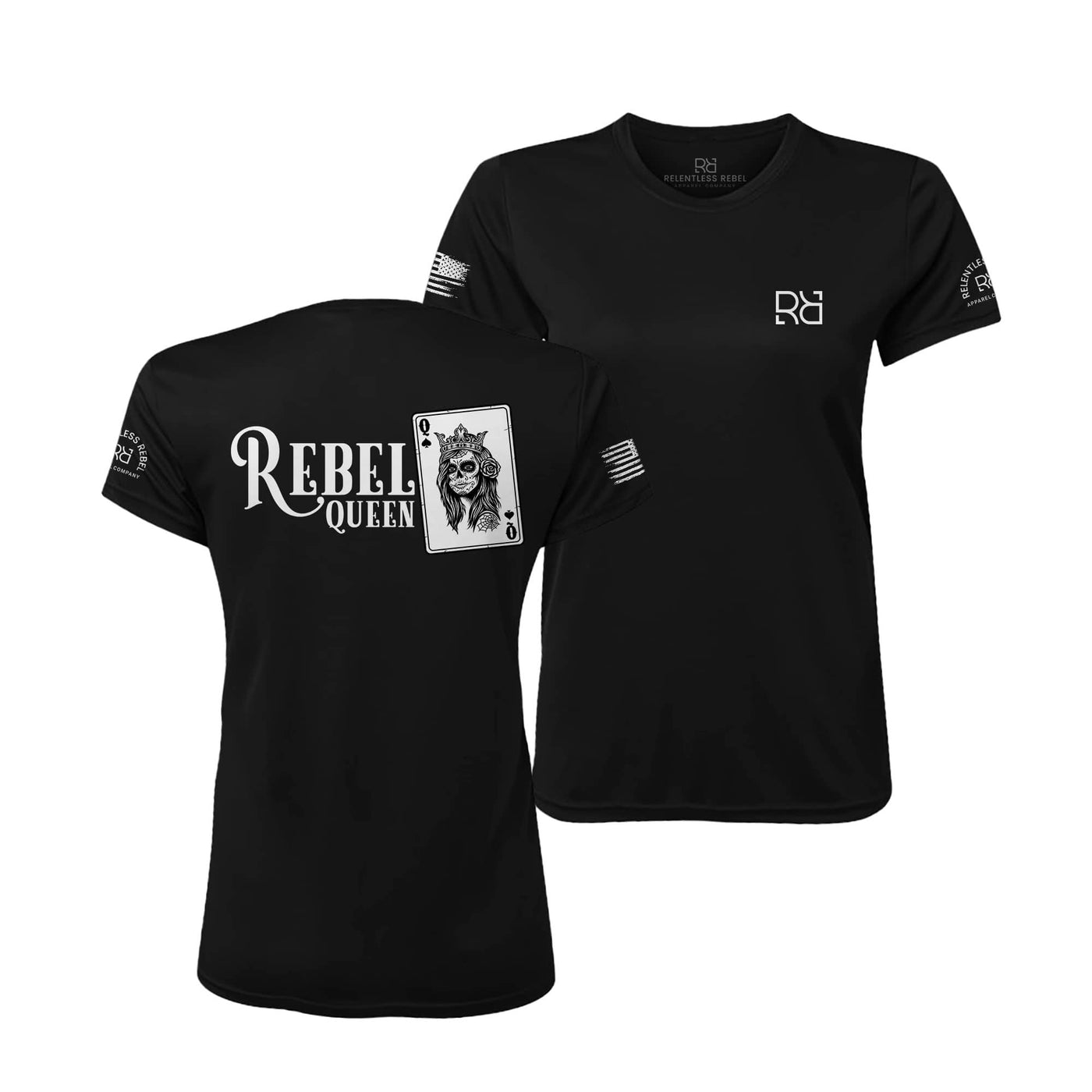 Solid Black Rebel Queen "Rebel Ace" Women's Dri Fit Tee