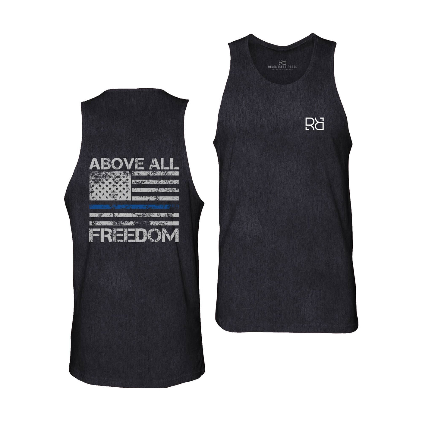 Solid Black Above All Freedom Men's Tank