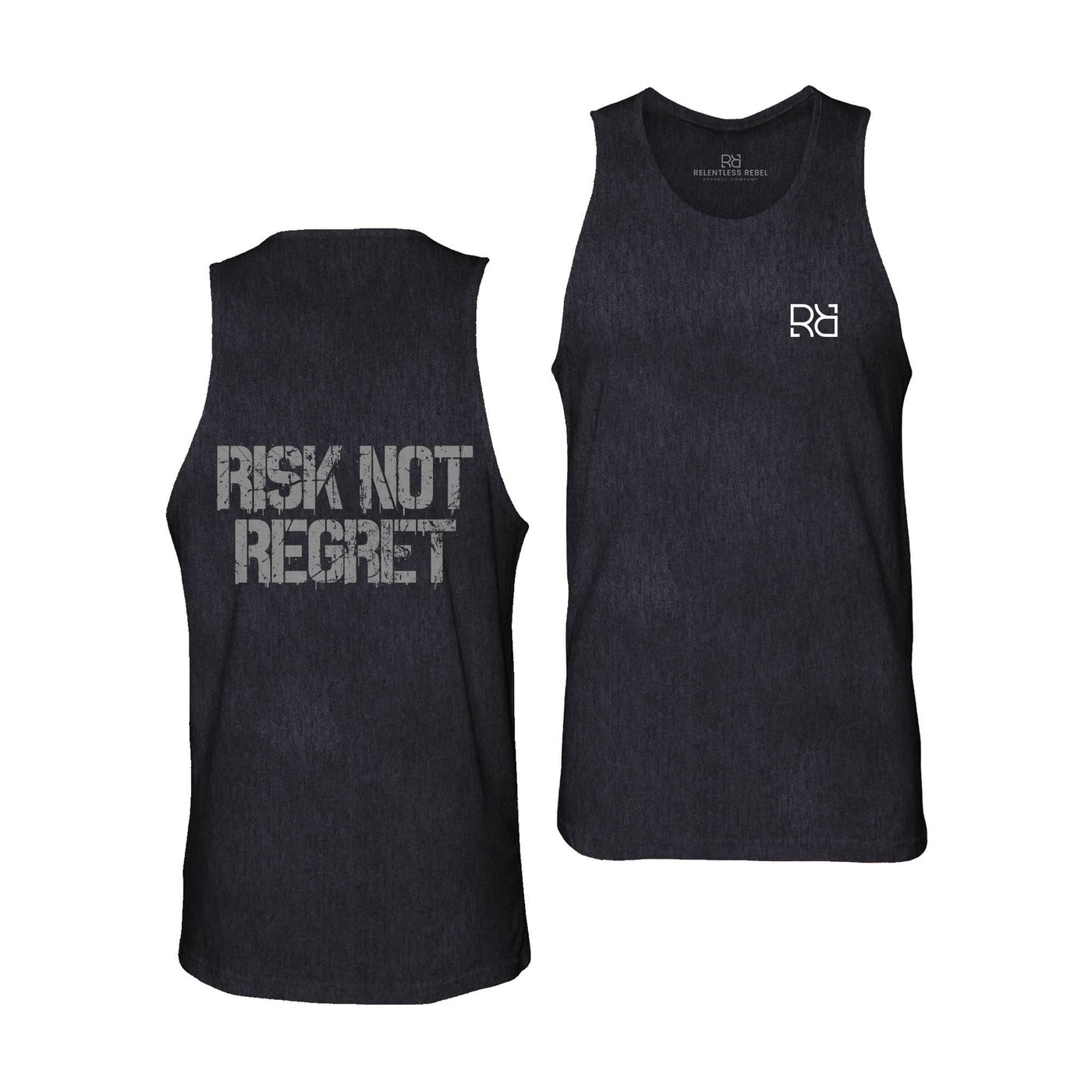 Solid Black Risk Not Regret Men's Tank Top