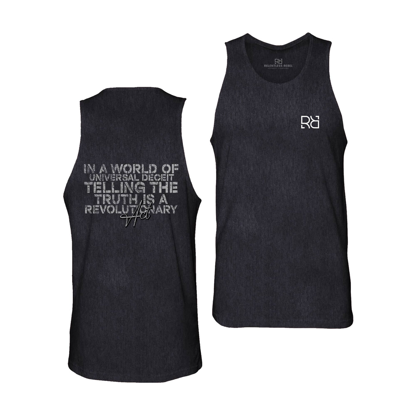 Solid Black In A World of Universal Deceit Men's Tank Top