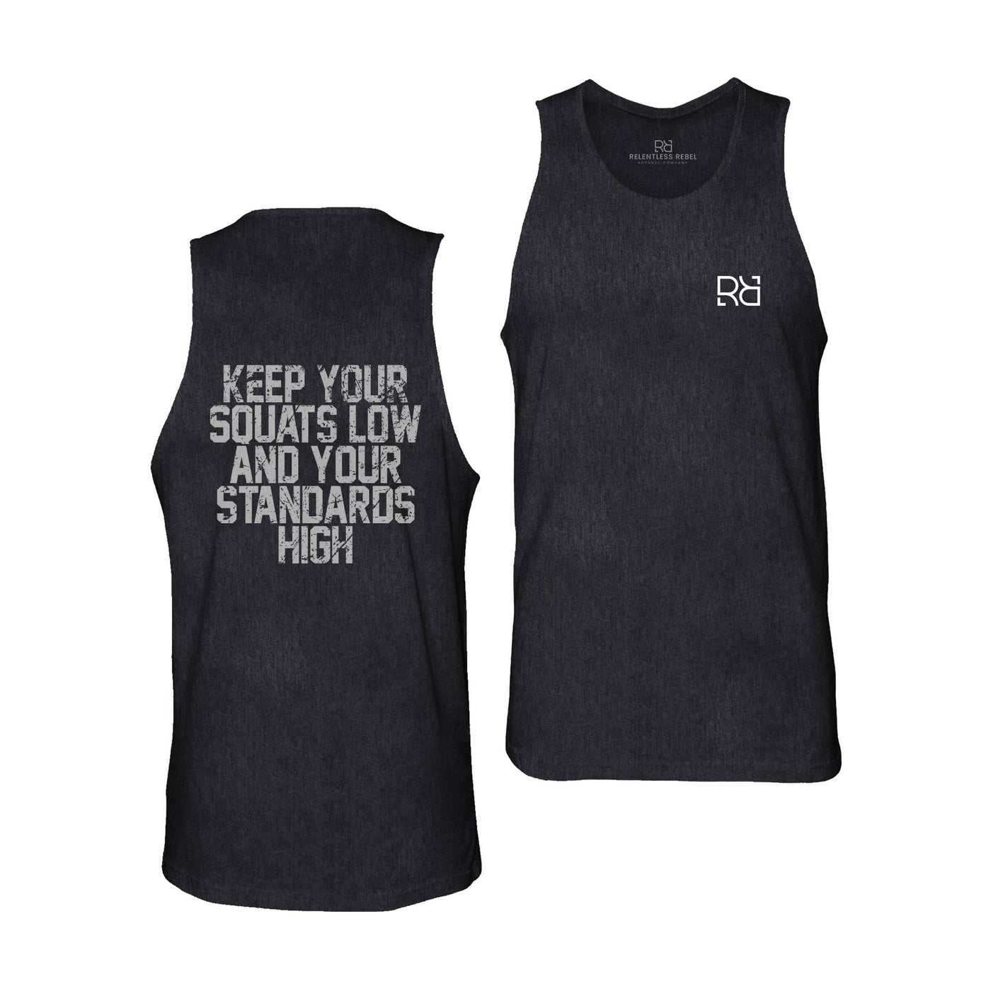 Solid Black Keep Your Squats Low Men's Tank Top