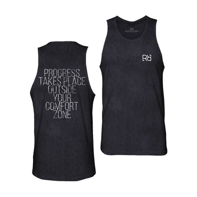 Black Progress Takes Place Outside Your Comfort Zone Men's Tank Top