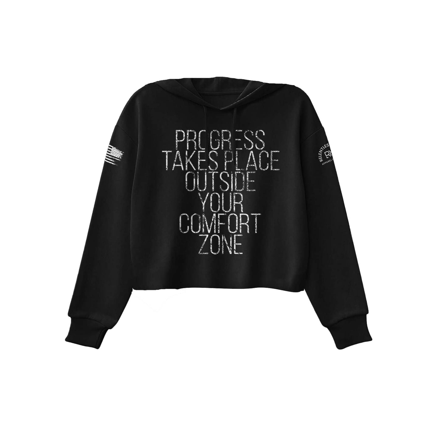 Black Progress Takes Place Women's Cropped Hoodie