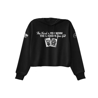 Black The Harder You Work Women's Cropped Hoodie