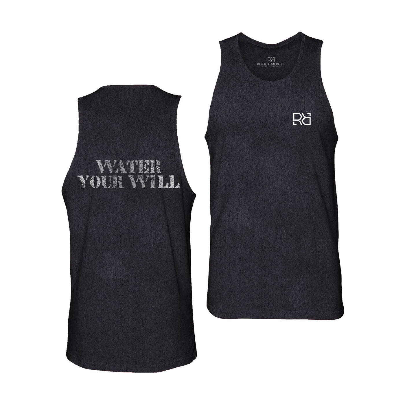 Solid Black Water Your Will Men's Tank Top