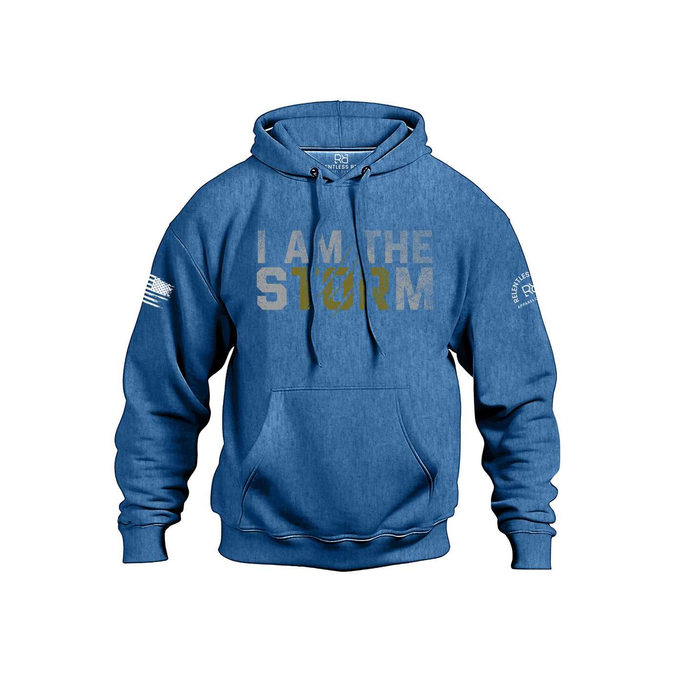 Royal Heather Men's I Am The Storm Front Design Hoodie