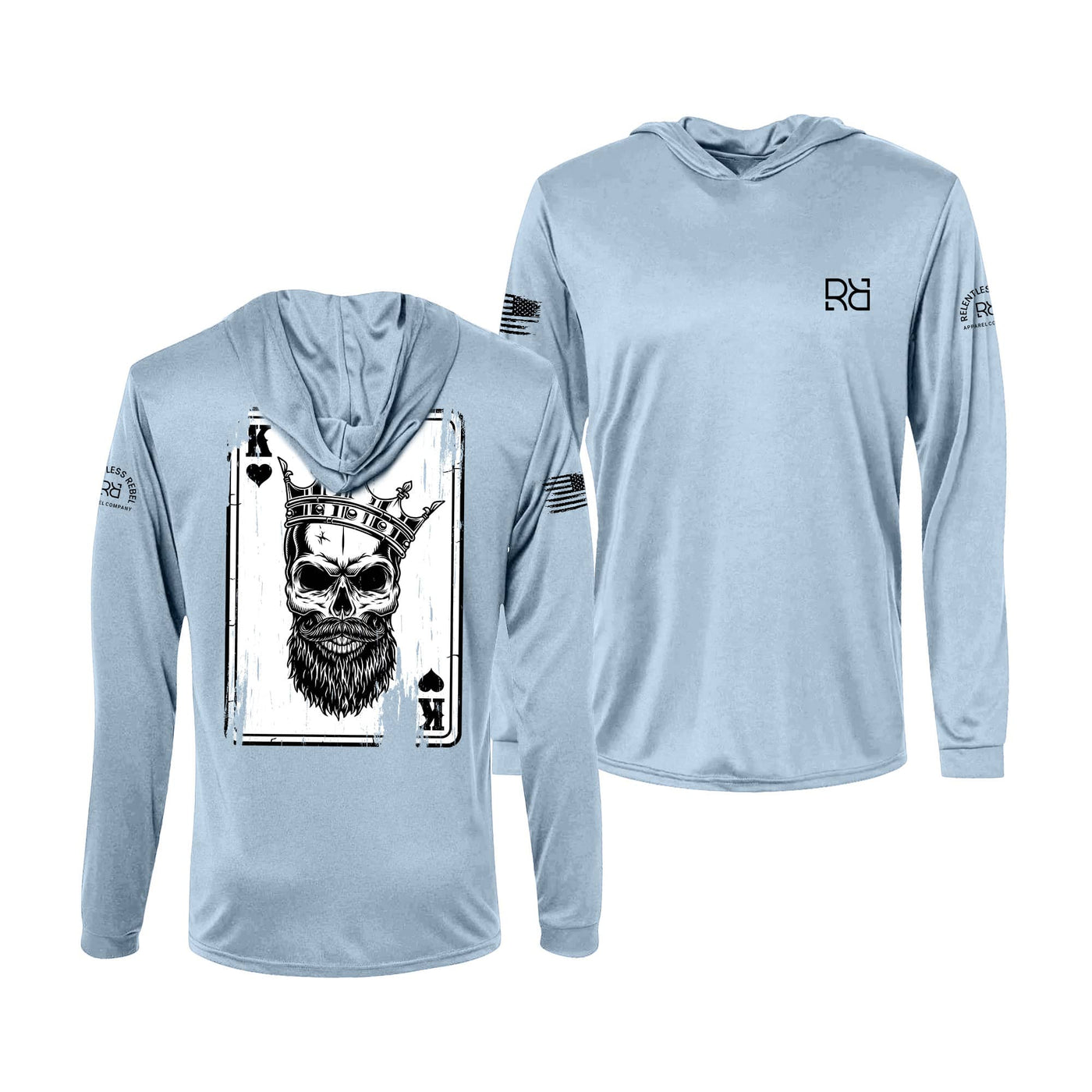 Rebel King | "Rebel Ace" | Men's Dry Fit Hooded Long Sleeve | UPF50