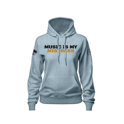 Blue Mist Women's Music Is My Mistress Front Design Hoodie