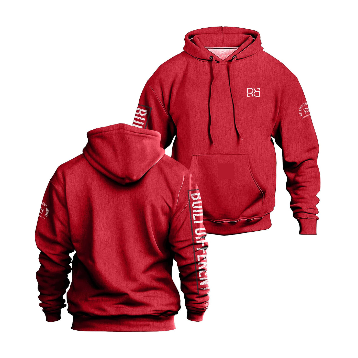 Rebel Red Built Different Men's Sleeve Design Hoodie