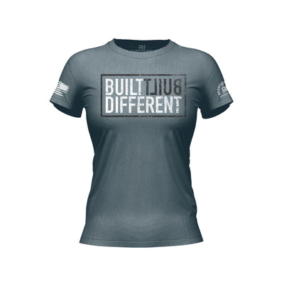 Built Different Women's Heather Slate front design t-shirt
