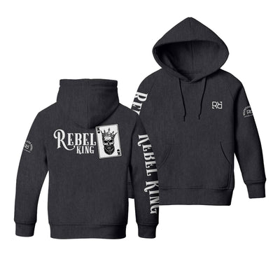 Charcoal Heather Youth Rebel King Sleeve and Back Design Hoodie