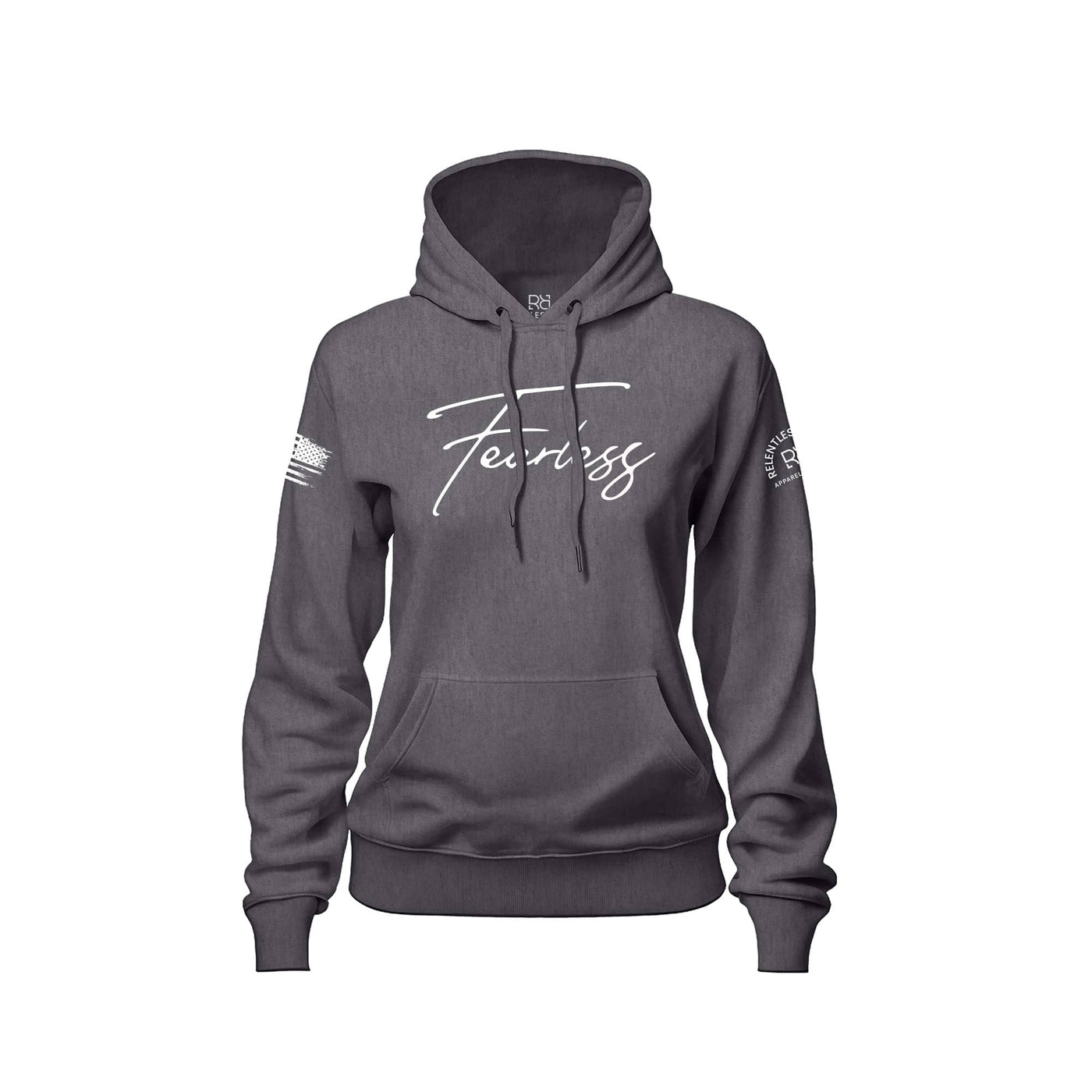 Charcoal Heather Women's Fearless Front Design Hoodie