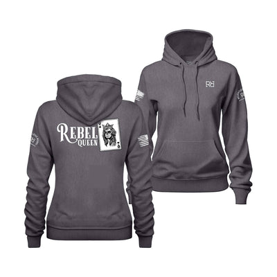 Charcoal Heather Women's Rebel Queen Back Design Hoodie