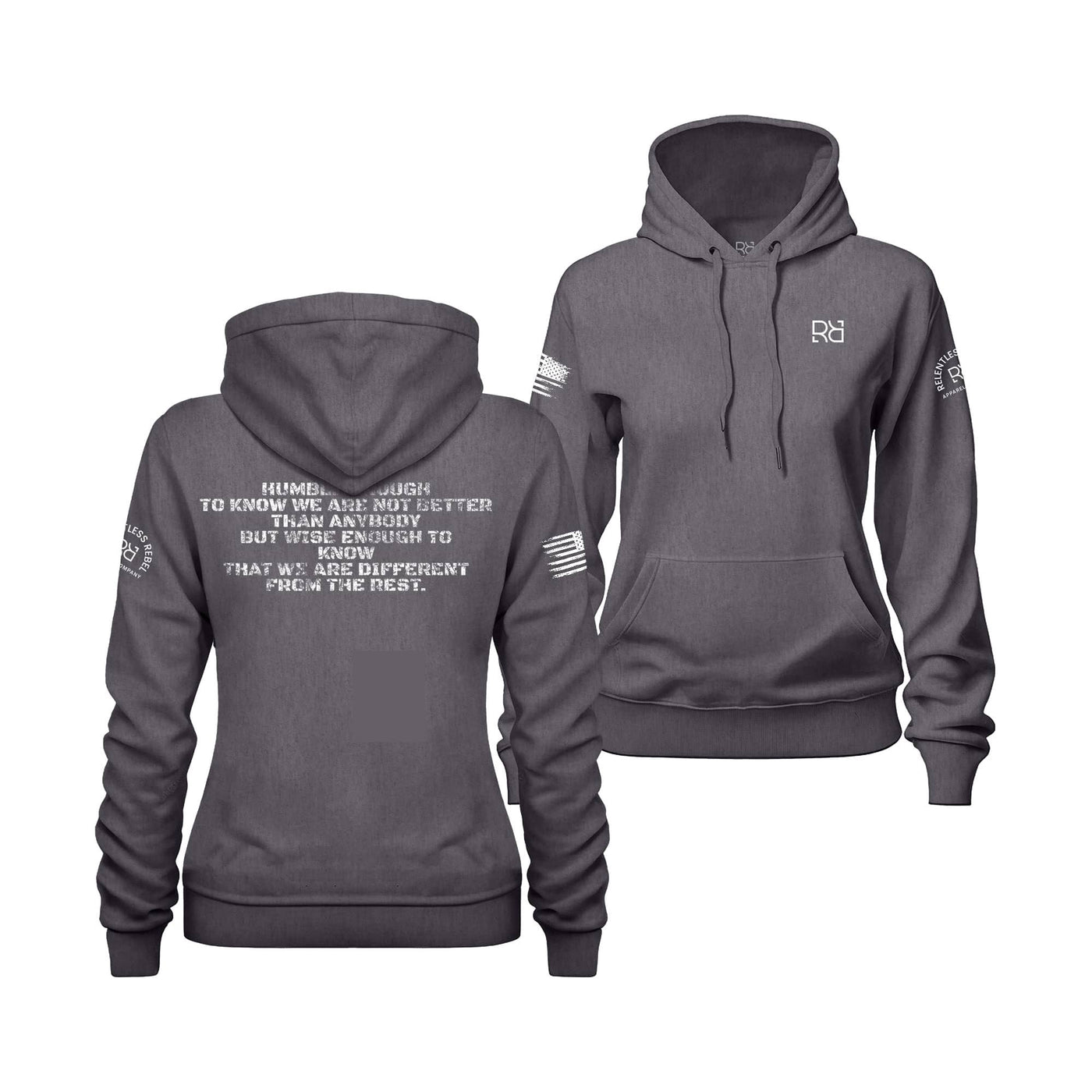 Charcoal Heather Women's Humble Enough Back Design Hoodie