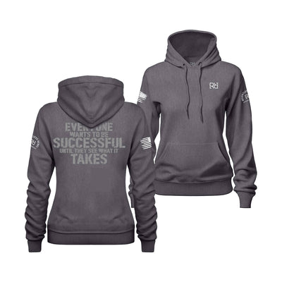 Charcoal Heather Women's Everyone Wants to Be Successful Back Design Hoodie