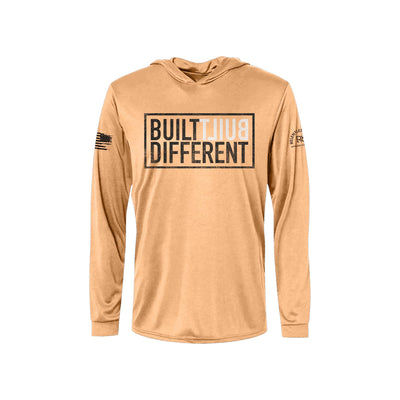 Built Different | Men's Dry Fit Hooded Long Sleeve | UPF50 Coral