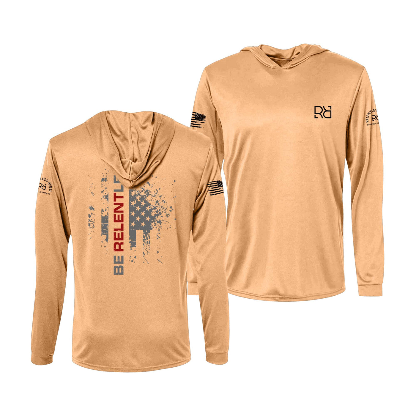 Relentless R Be Relentless | R | Men's Dry Fit Hooded Long Sleeve | UPF50 ...