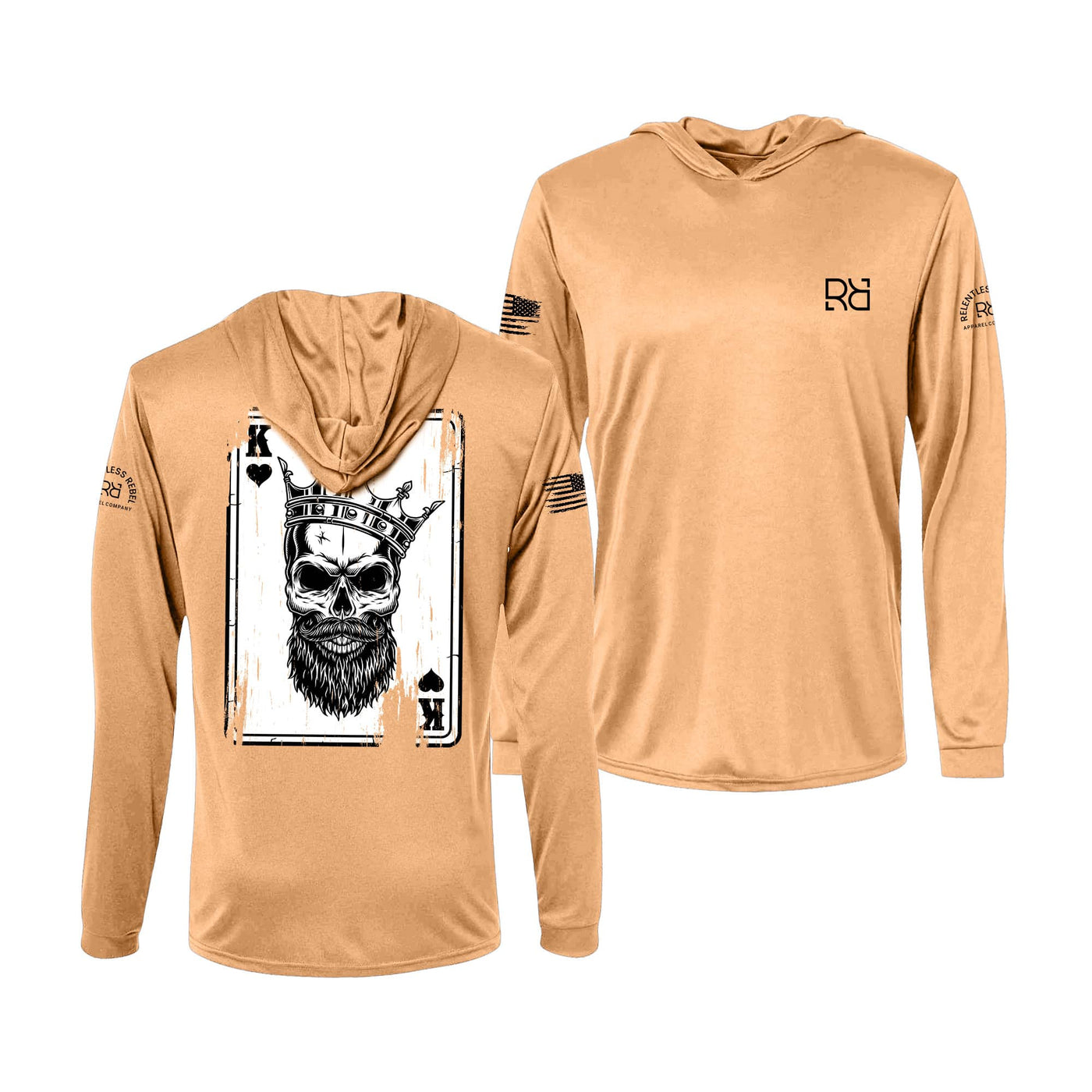 Rebel King | "Rebel Ace" | Men's Dry Fit Hooded Long Sleeve | UPF50