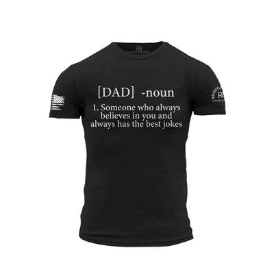 Solid Black Men's DAD Defined Front Design Tee