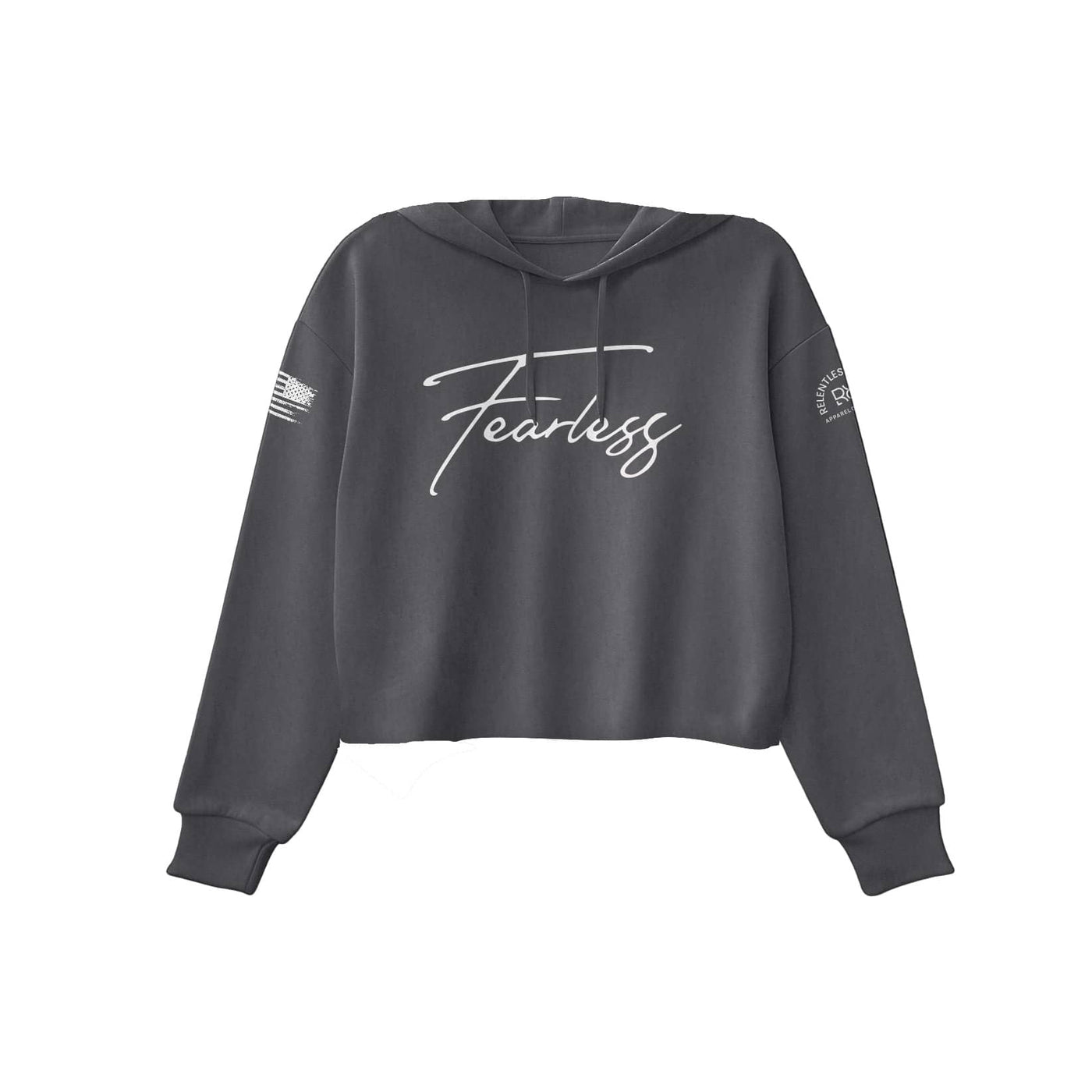 Dark Grey Heather Fearless Women's Cropped Hoodie