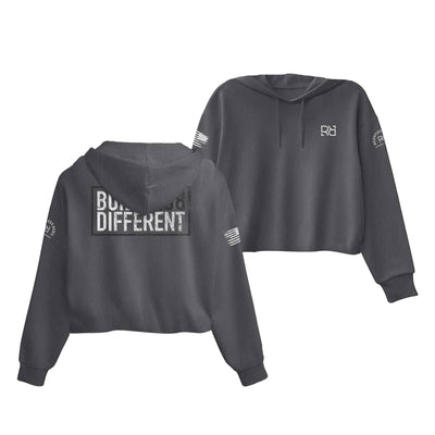 Dark Grey Heather Built Different Women's Cropped Hoodie