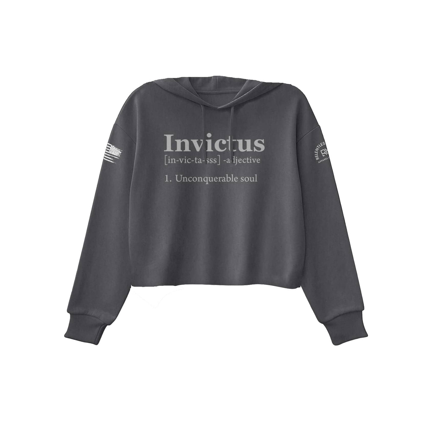 Dark Grey Heather Invictus Women's Cropped Hoodie