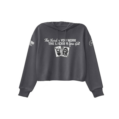 Dark Grey Heather The Harder You Work Women's Cropped Hoodie