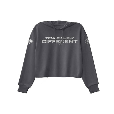 Dark Grey Heather Tenaciously Different Women's Cropped Hoodie