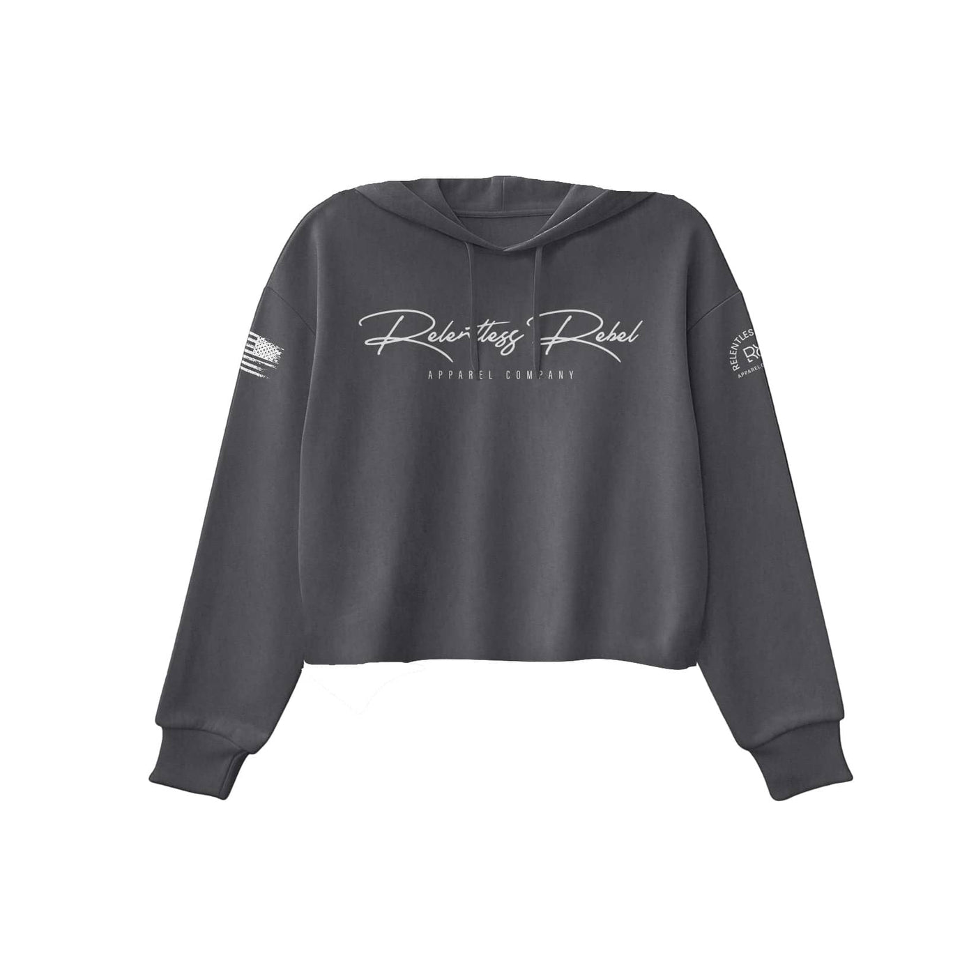 Dark Grey Heather Relentless Rebel Women's Cropped Hoodie