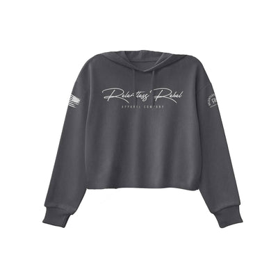 Dark Grey Heather Relentless Rebel Women's Cropped Hoodie