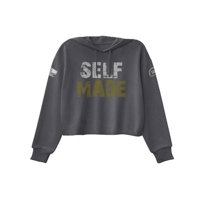 Dark Grey Heather Self Made Women's Cropped Hoodie