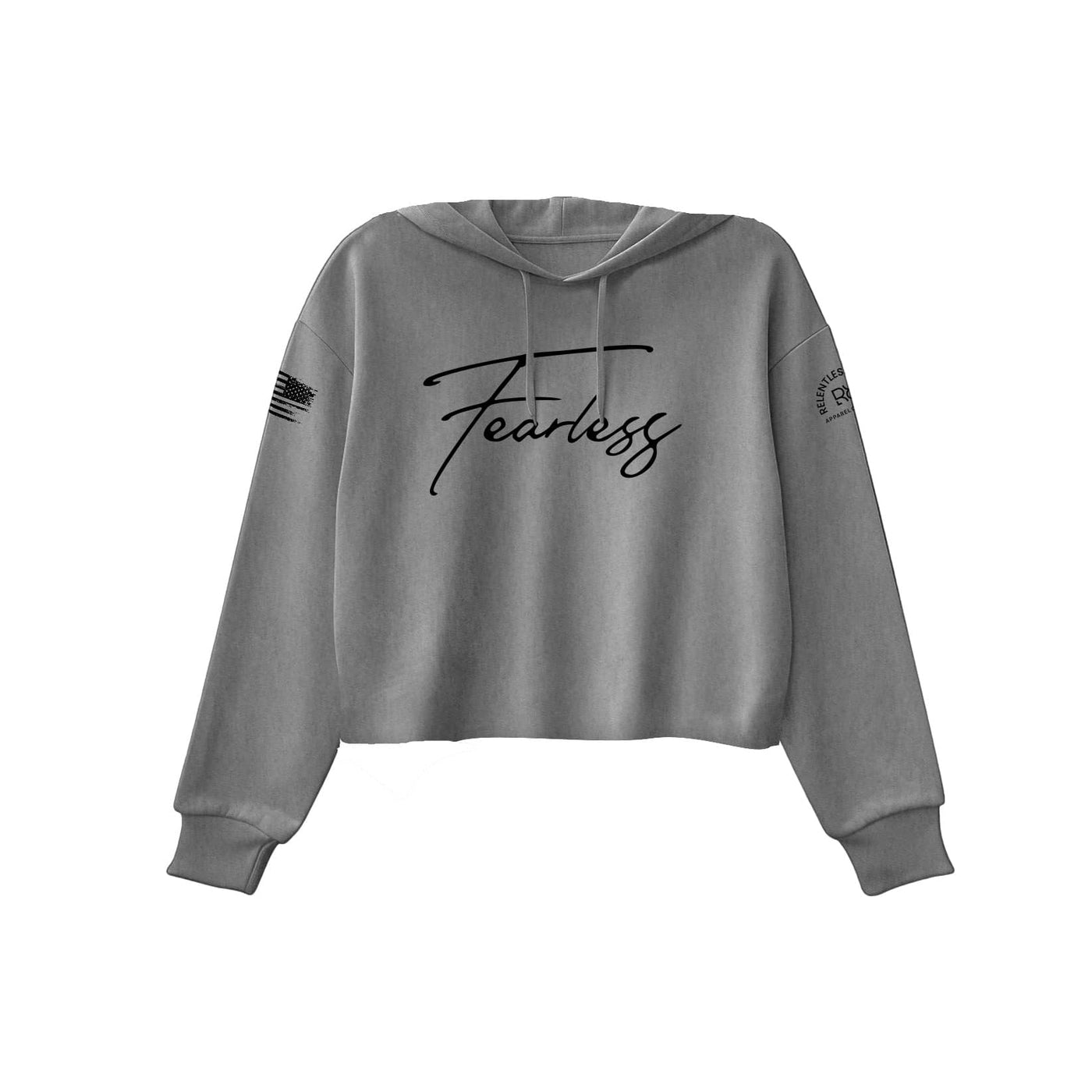 Grey Fearless Women's Cropped Hoodie