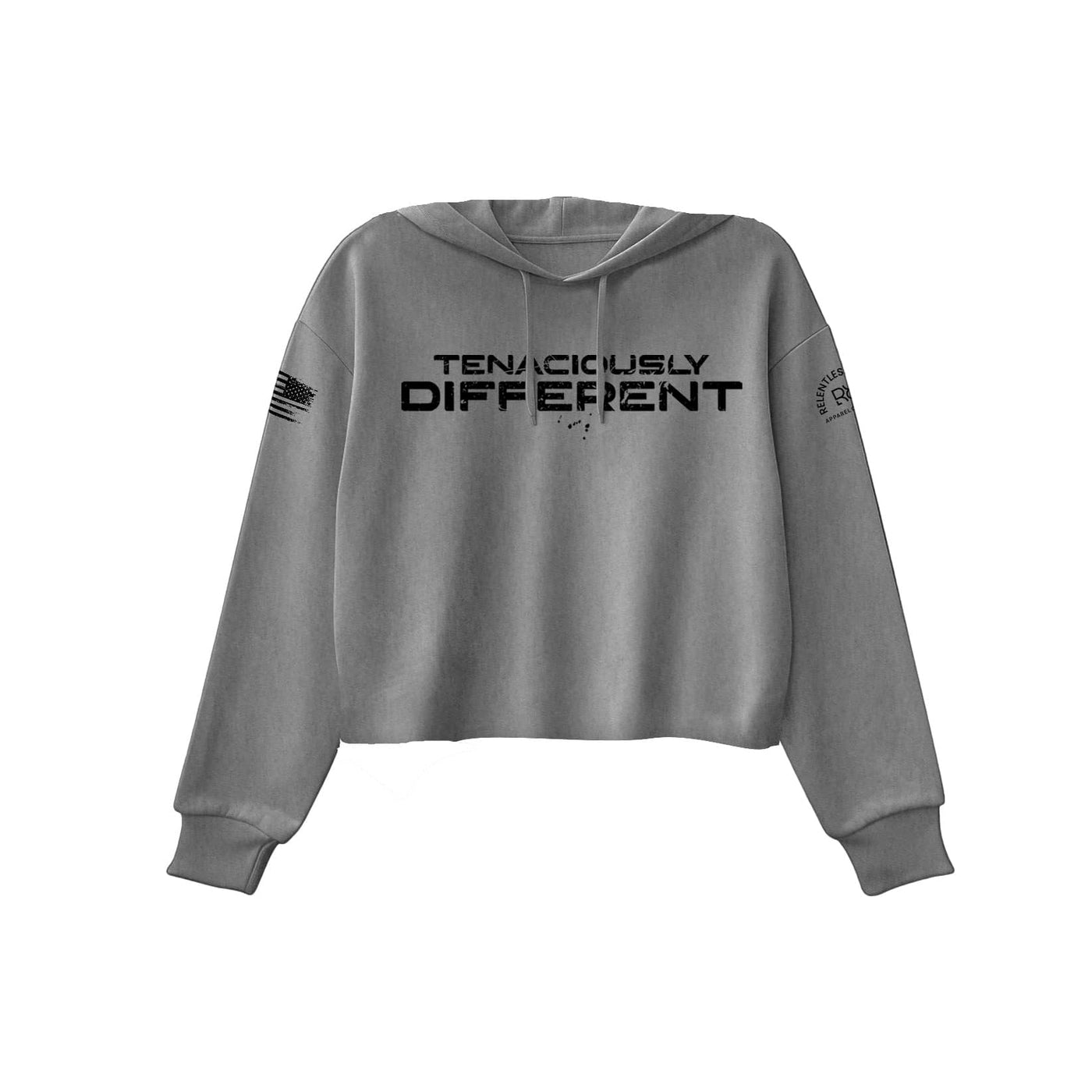 Grey Tenaciously Different Women's Cropped Hoodie