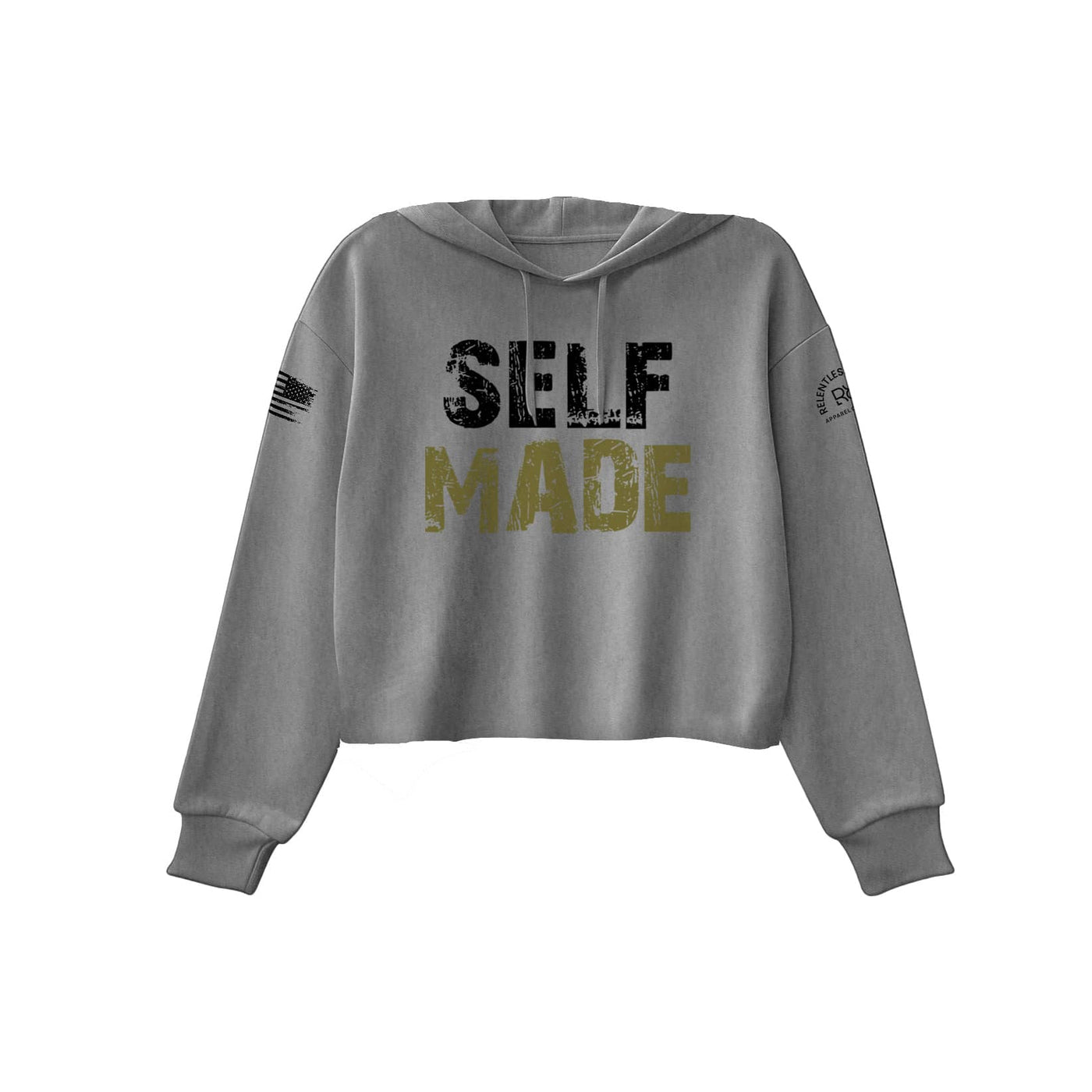 Grey Self Made Women's Cropped Hoodie