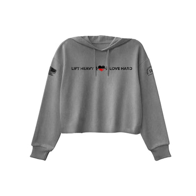 Grey Lift Heavy Love Hard Women's Cropped Hoodie