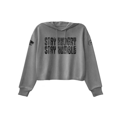 Grey Stay Hungry Stay Humble Women's Cropped Hoodie