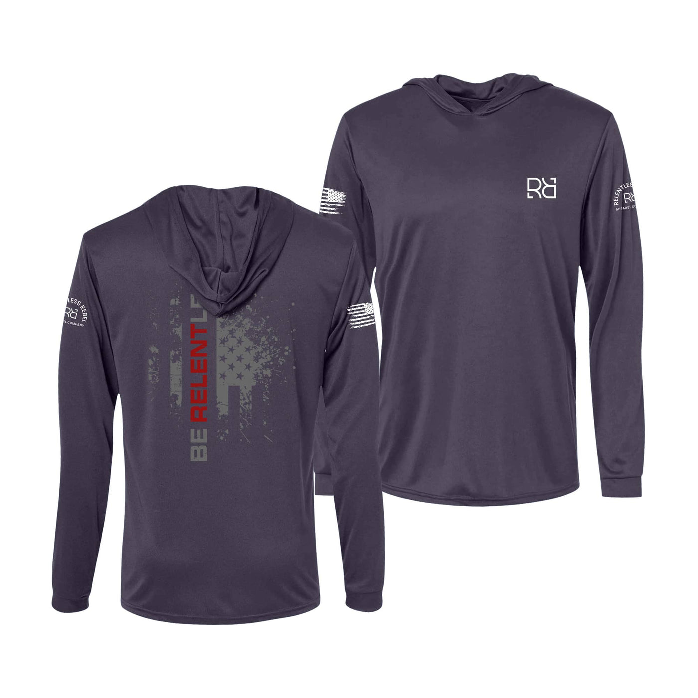 Relentless R Be Relentless | R | Men's Dry Fit Hooded Long Sleeve | UPF50 ...