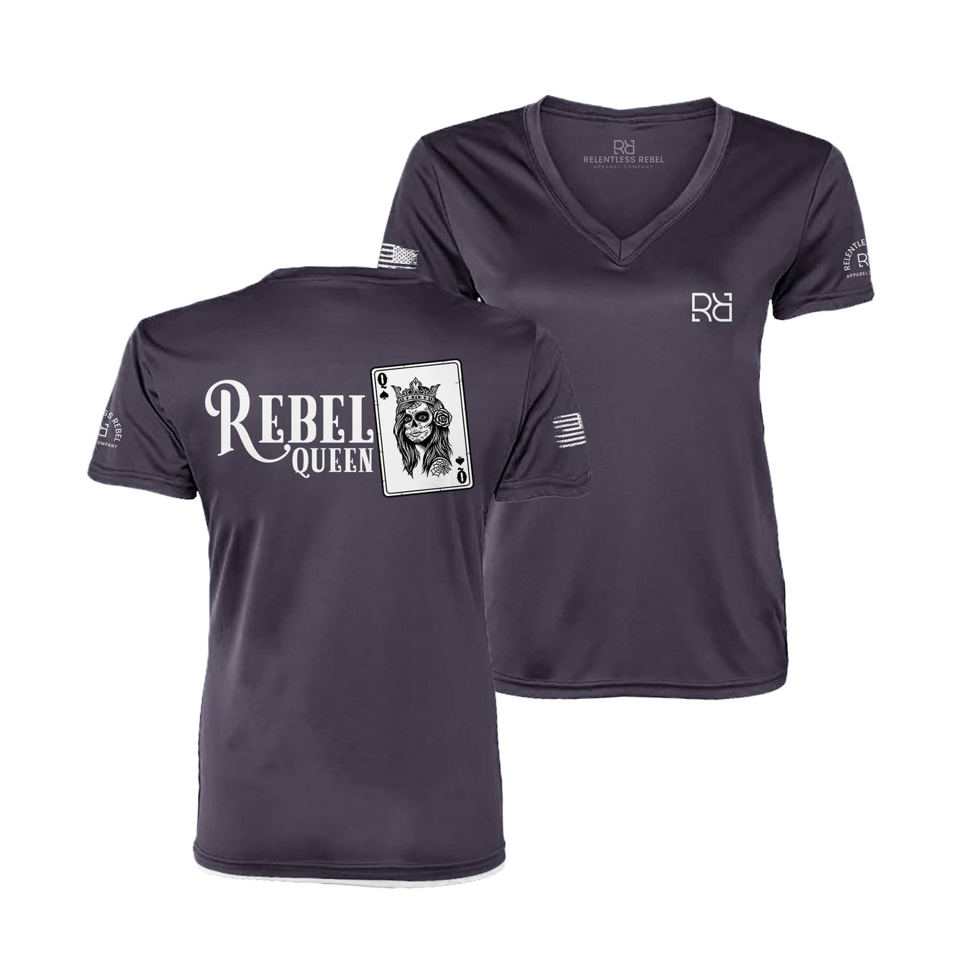 Graphite Rebel Queen Women's V-Neck Dri Fit Tee