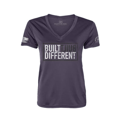 Built Different Graphite Front Women's V-Neck Dry Fit Tee