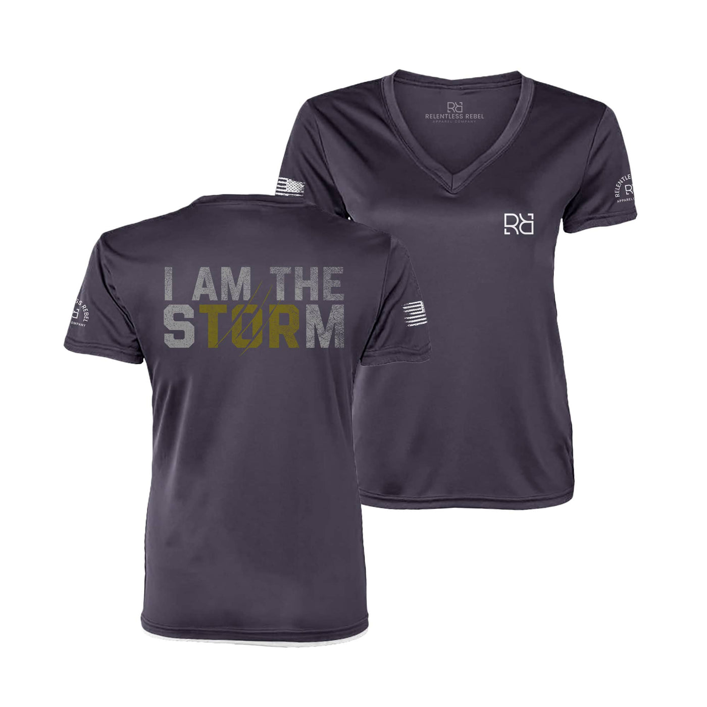 Graphite I Am The Storm Women's V-Neck Tee