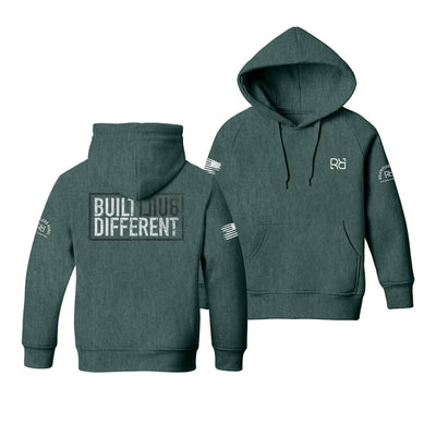 Alpine Green Youth Built Different Back Design Hoodie