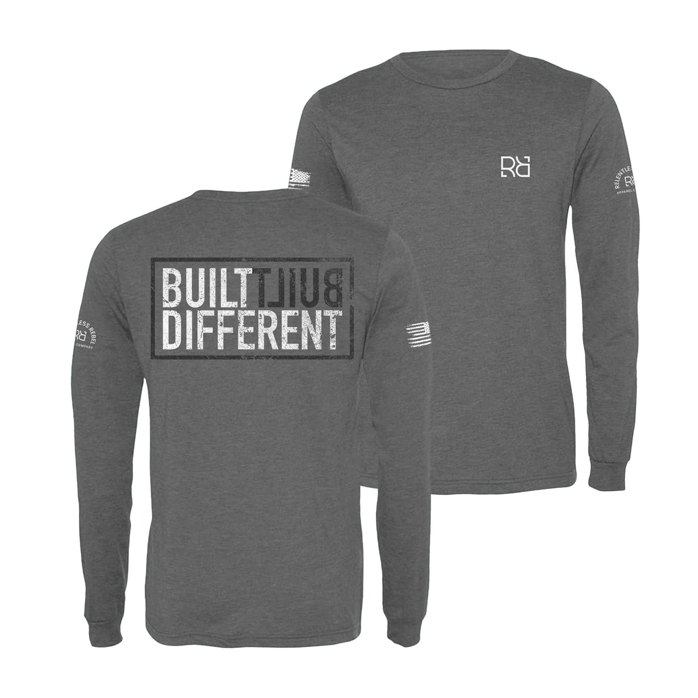 Grey Built Different Men's Triblend Long Sleeve Shirt