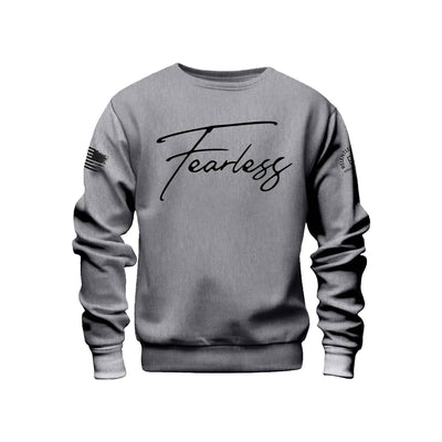 Gunmetal Heather Fearless Front Design Sweatshirt