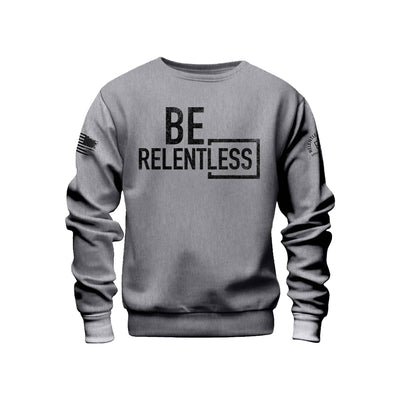 Gunmetal Heather Men's Be Relentless Front Design Sweatshirt