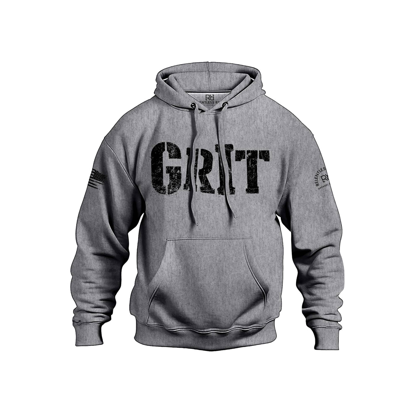 Gunmetal Heather Men's Grit Front Design Hoodie