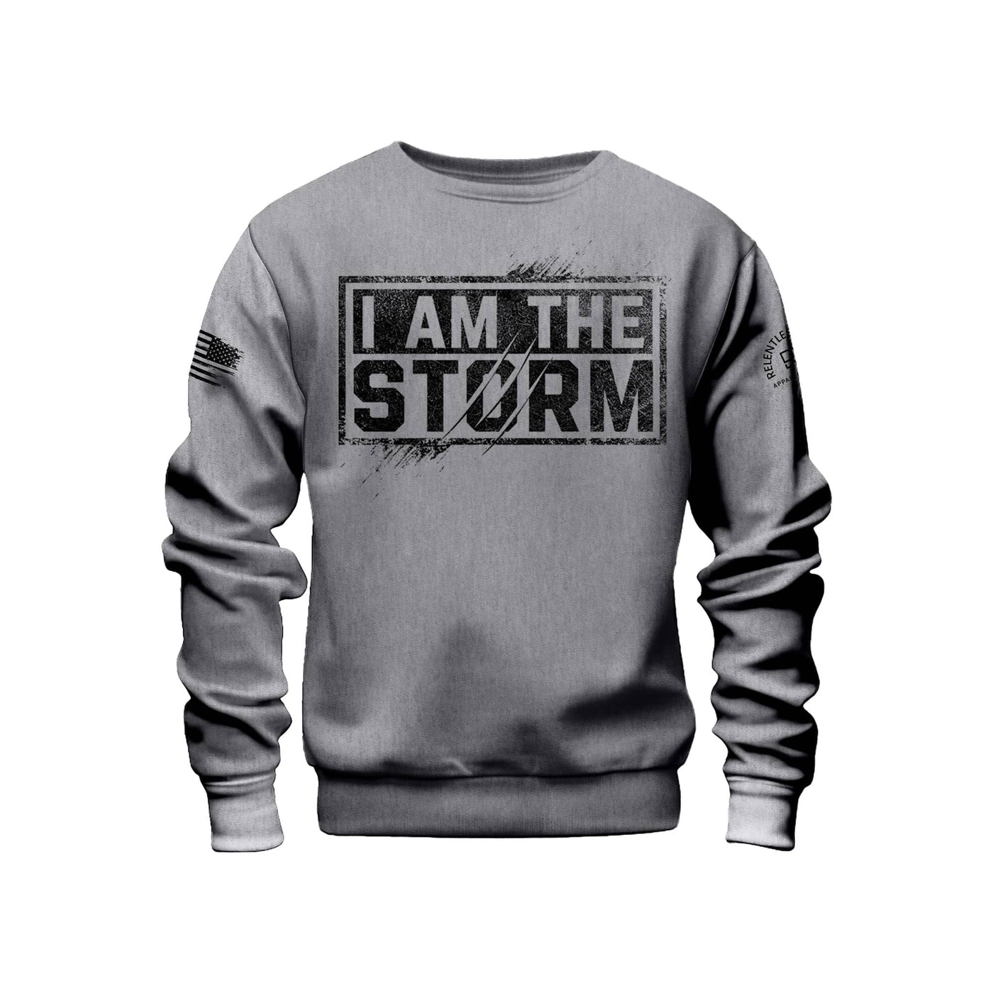 Gunmetal Heather I Am The Storm Crew Neck Sweatshirt