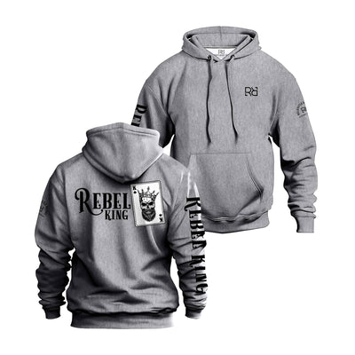 Gunmetal Heather Men's Rebel King Sleeve & Back Design Hoodie