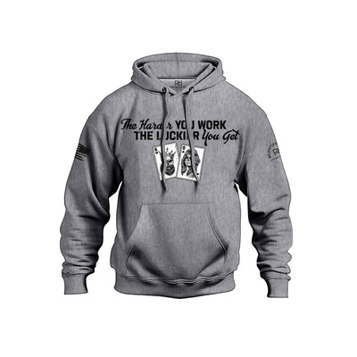 Gunmetal Heather Men's The Harder You Work Front Design Hoodie