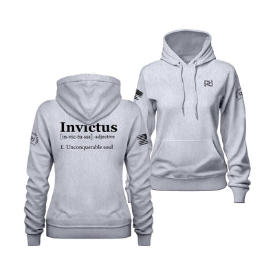 Heather Grey Women's Invictus Back Design Hoodie