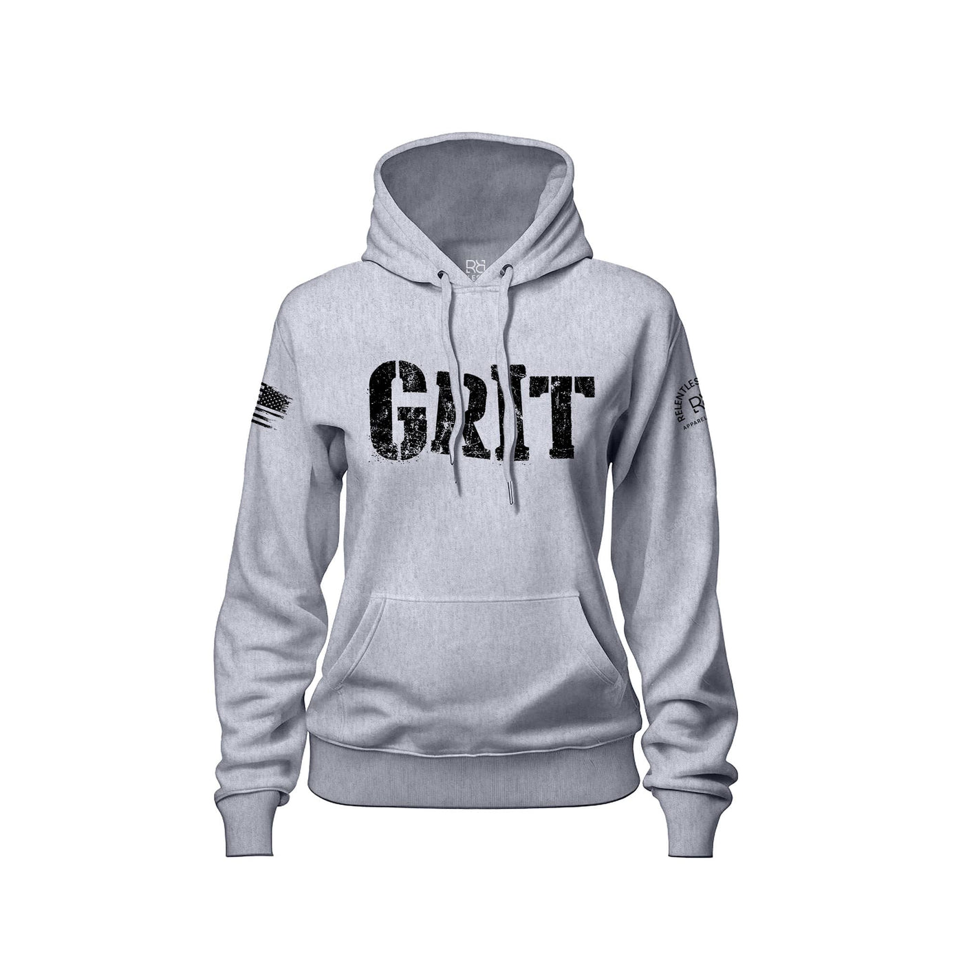 Heather Grey Women's Grit Front Design Hoodie